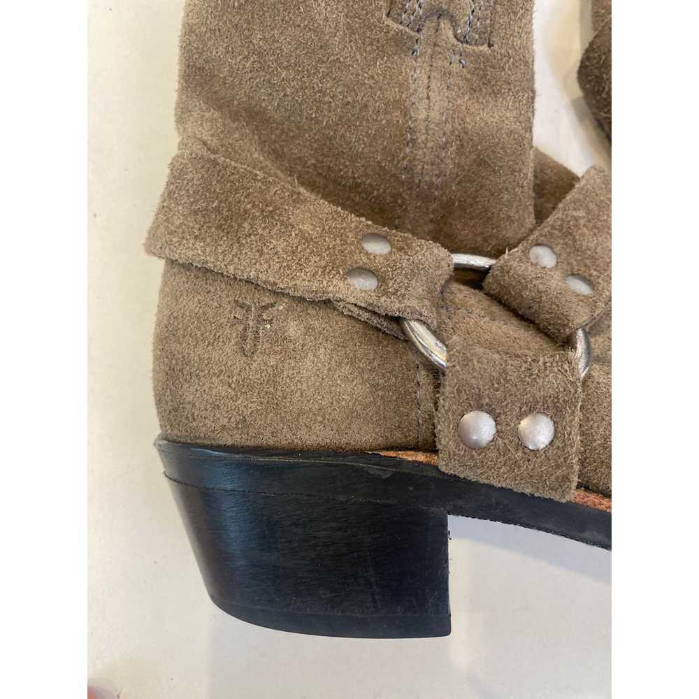 Frye Brown Suede Tan Taupe Harness Heeled Pull-On… - image 8