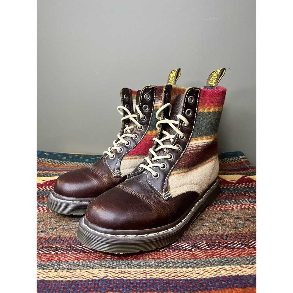 Dr. Marten X Pendleton Wool Leather Lace Up Boho … - image 1