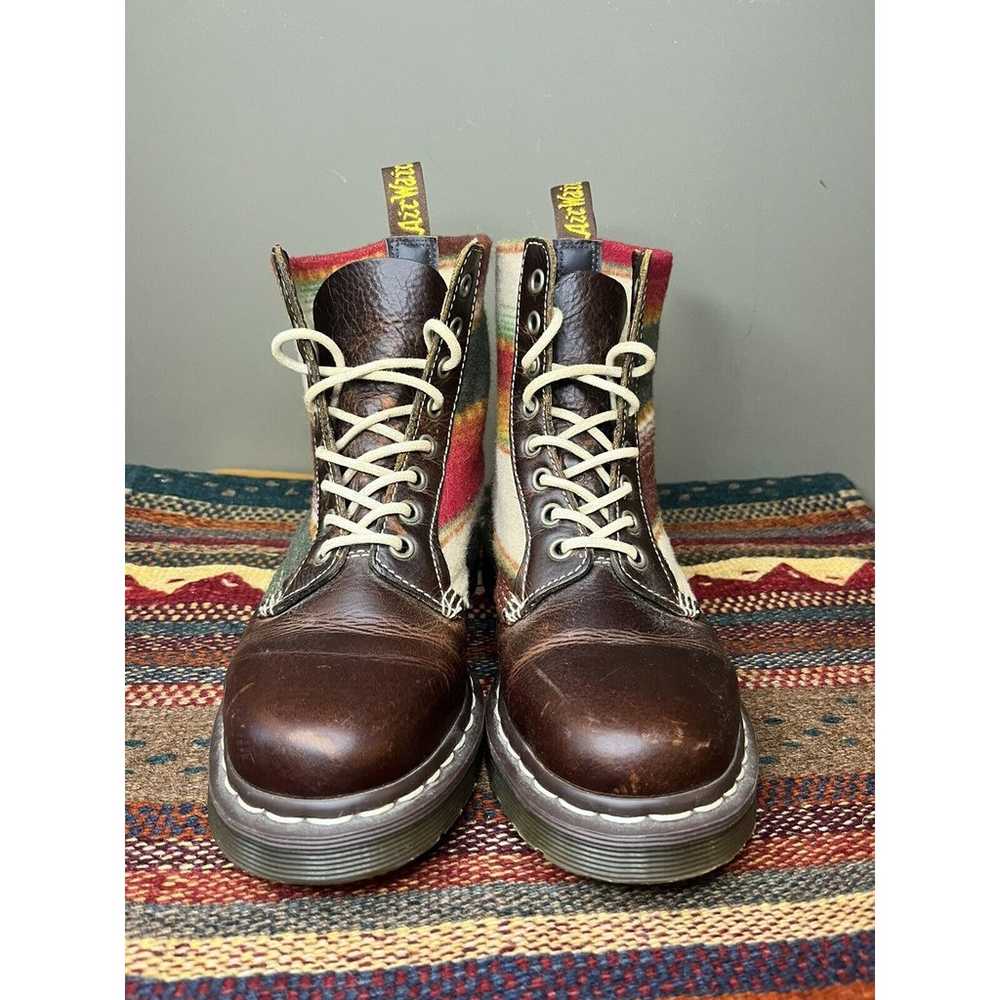 Dr. Marten X Pendleton Wool Leather Lace Up Boho … - image 2