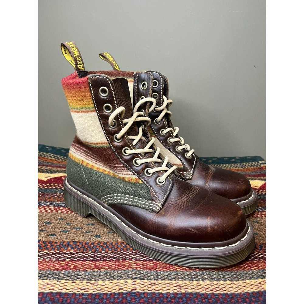 Dr. Marten X Pendleton Wool Leather Lace Up Boho … - image 3