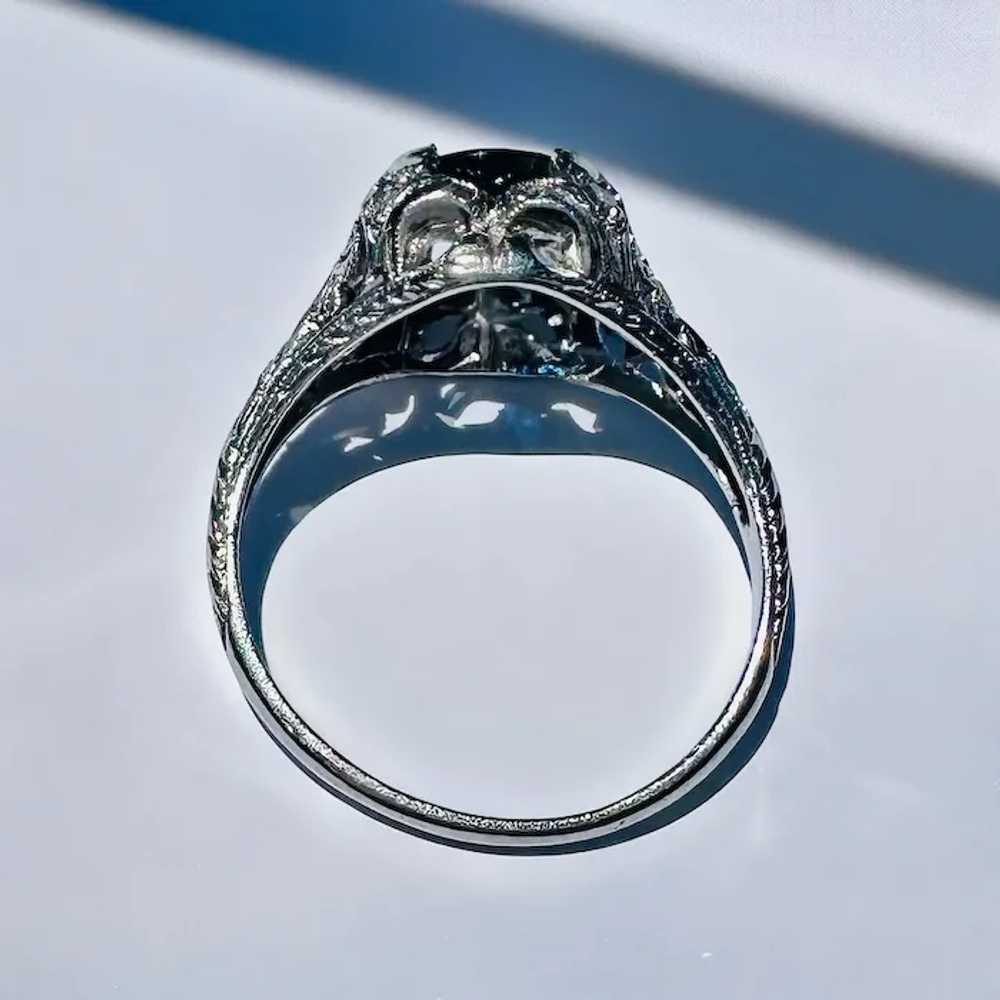 Platinum Sapphire Diamond Edwardian Engagement Ri… - image 3