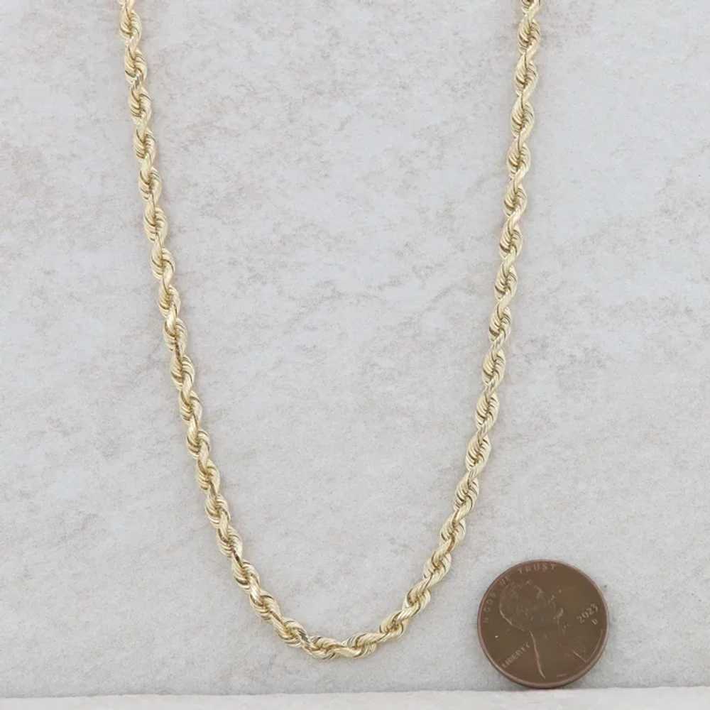 14k Yellow Gold Solid Rope Chain 16.5g - image 3