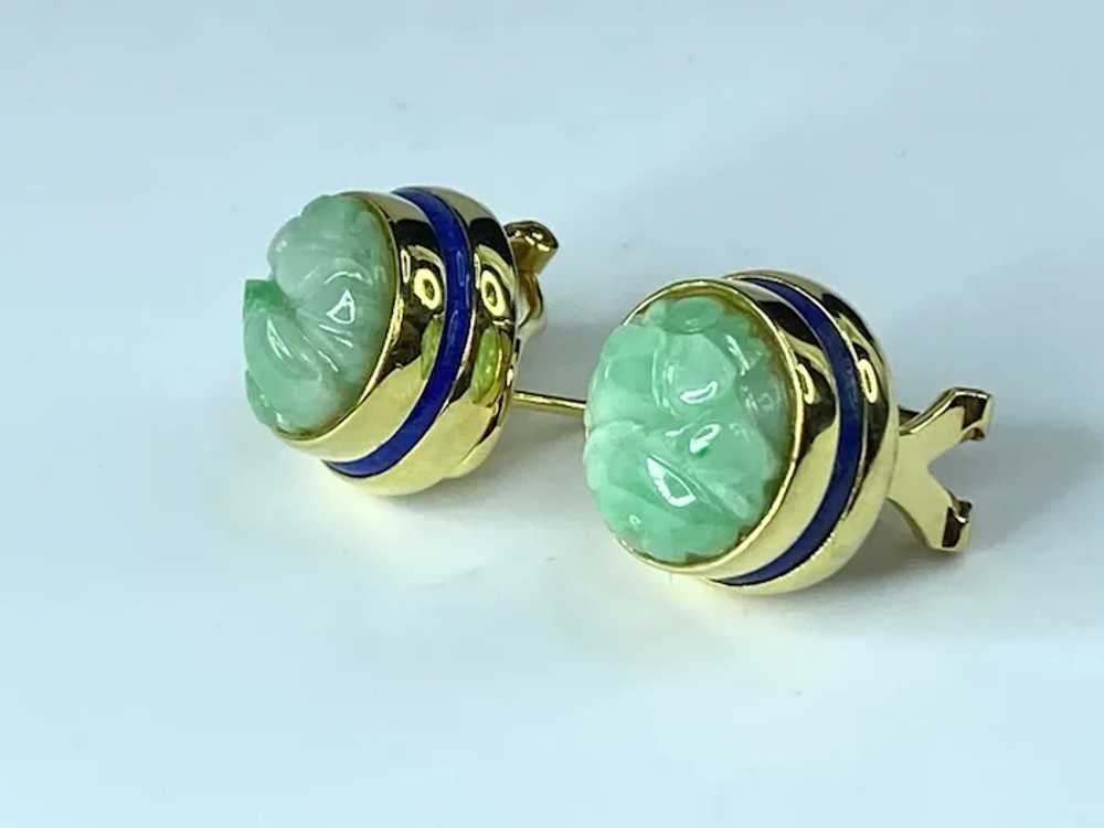 GIA variegated green Jadeite jade Lapis Lazuli 14… - image 7