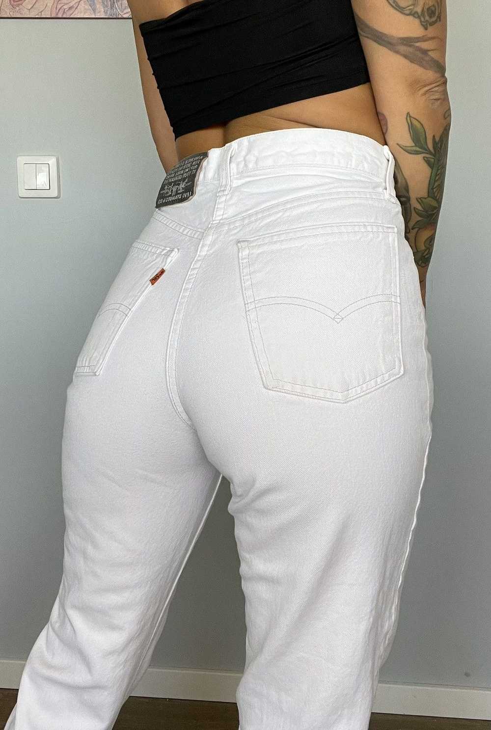 Levi's White Levis Momfit Orange tab 881 Vintage … - image 5