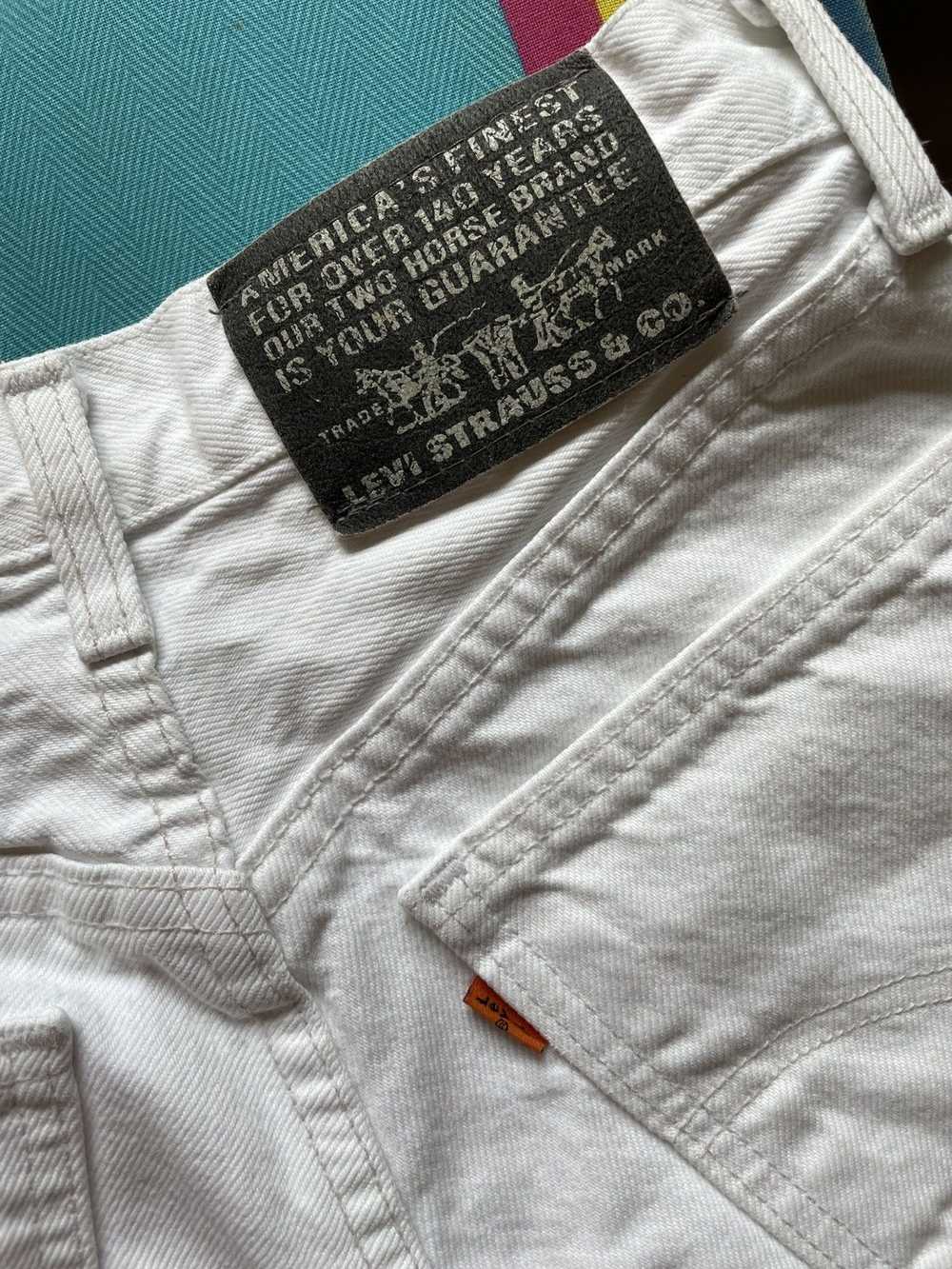 Levi's White Levis Momfit Orange tab 881 Vintage … - image 7