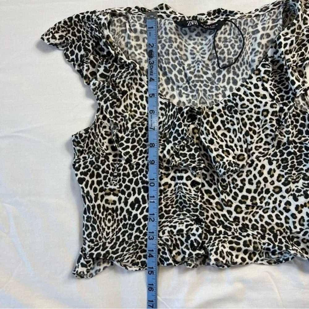 Zara Zara Women's Blouse Medium Cheetah Print Sle… - image 4