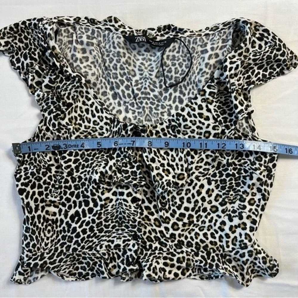 Zara Zara Women's Blouse Medium Cheetah Print Sle… - image 5