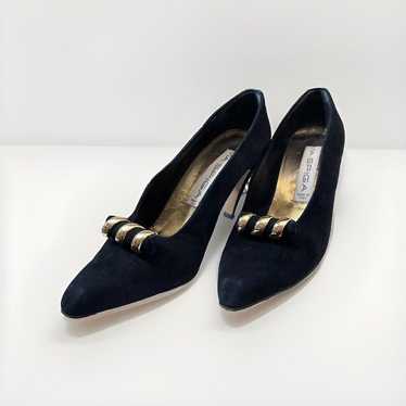 Vintage Via Spiga Womens Pump Heels SZ 7.5AA Blac… - image 1