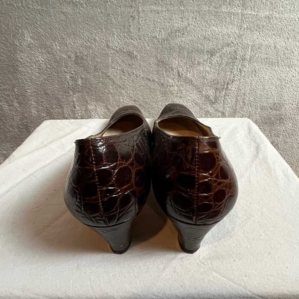 SALVATORE FERRAGAMO Vintage Crocodile Brown Leath… - image 3