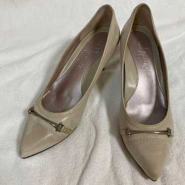 Ginza Kanematsu Beige Leather Pointed Toe Pumps 23