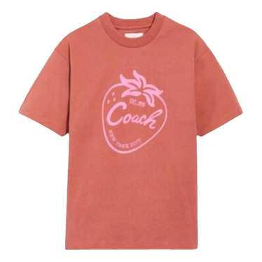 COACH ストロベリー刺繍 Tシャツ シグネチャー ストロベリー Tシャツ オーガニック コットン