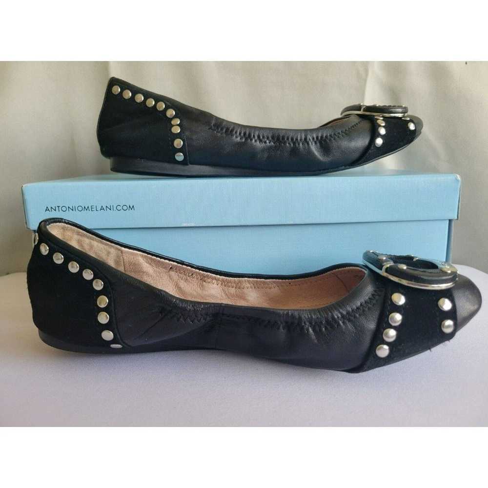 Antonio Melani Black Leather Studded Flat Dress B… - image 8