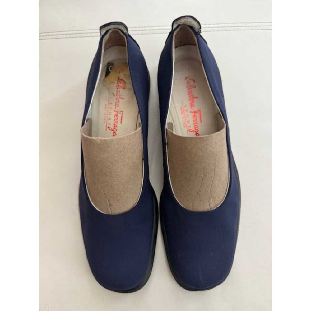 Vintage Salvatore Ferragamo Sport Navy Women Shoe… - image 1