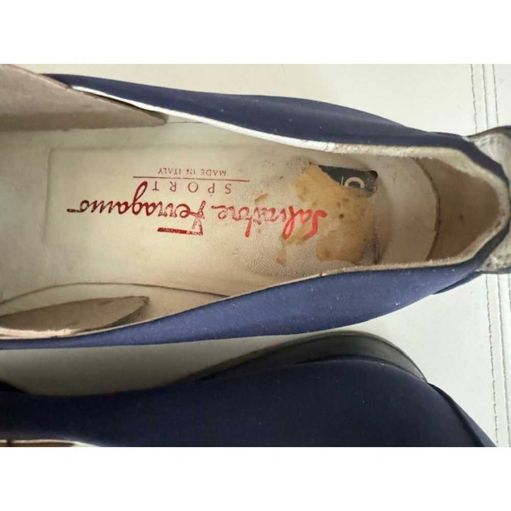 Vintage Salvatore Ferragamo Sport Navy Women Shoe… - image 7