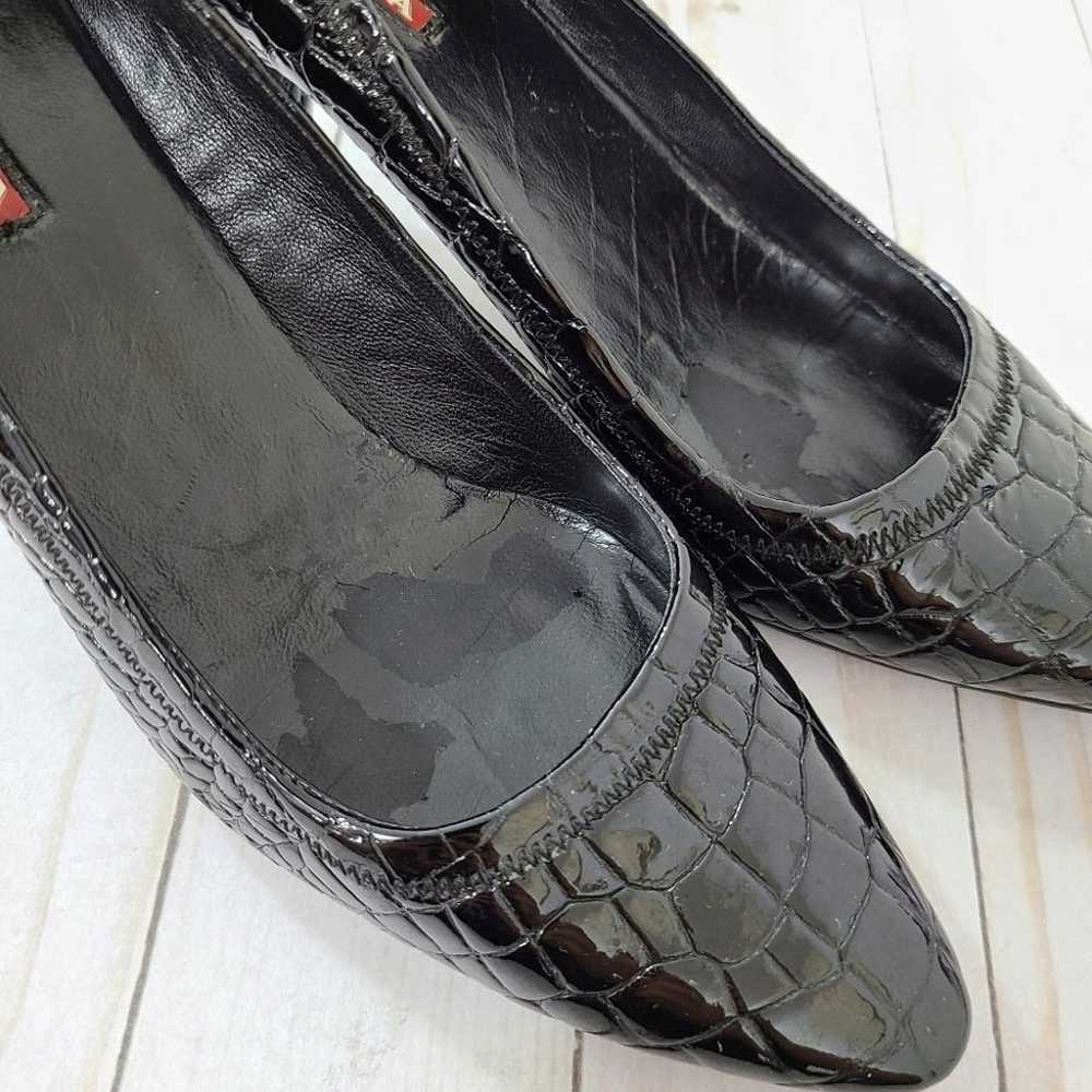 Vintage Prada black patent croc pumps size 36 - image 10