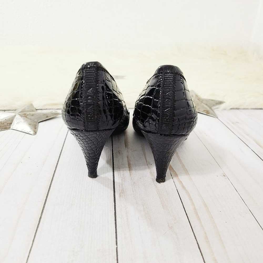 Vintage Prada black patent croc pumps size 36 - image 3