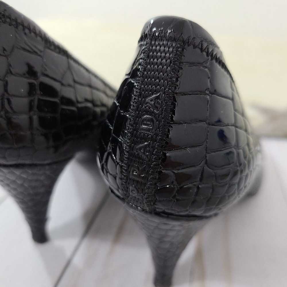 Vintage Prada black patent croc pumps size 36 - image 6