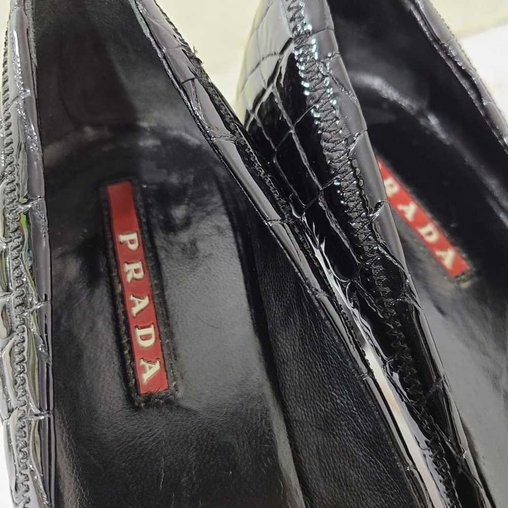 Vintage Prada black patent croc pumps size 36 - image 9