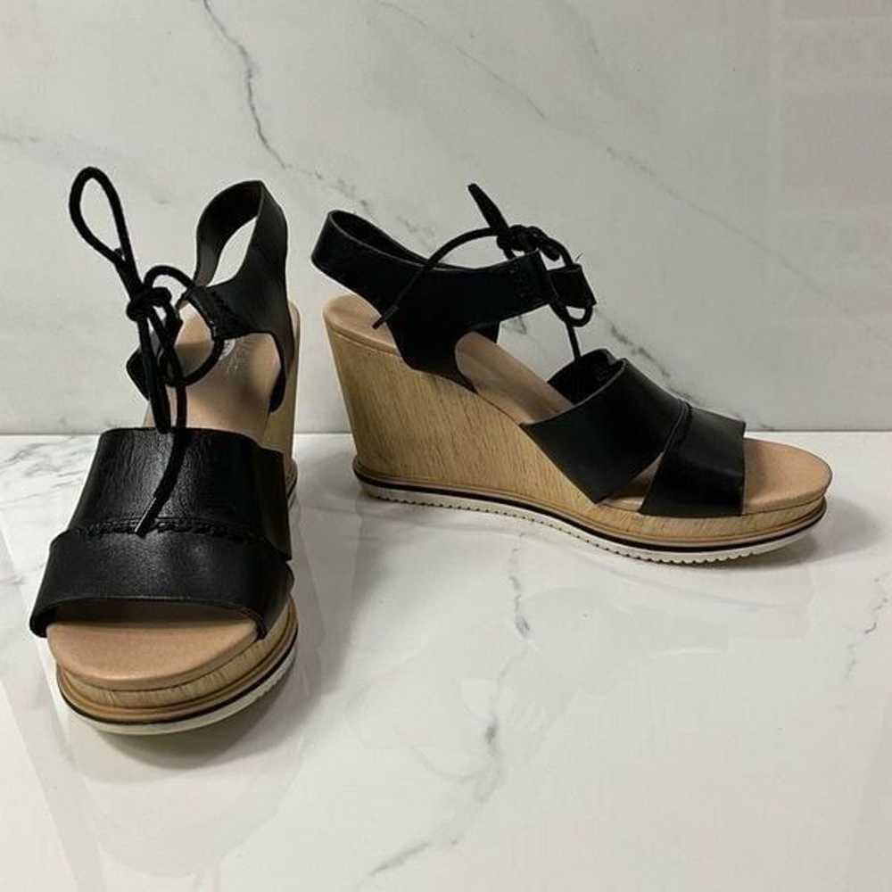 DR. SCHOLL’S Summertime Black Leather Wedge Heel … - image 2