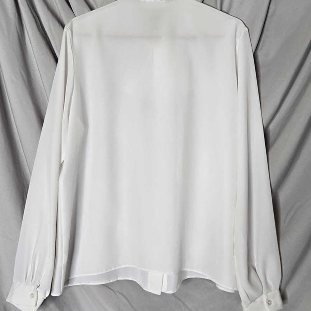 Vintage James Pringle Weavers Sheer White Blouse … - image 2