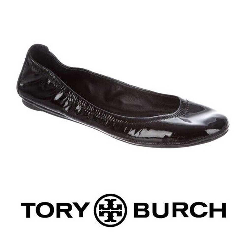 TORY BURCH Eddie Ballet Flat Black Patent Leather… - image 1