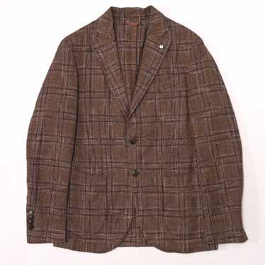 L.B.M. 1911 LBM 1911 Plaid Knit Brown Sport Jacket