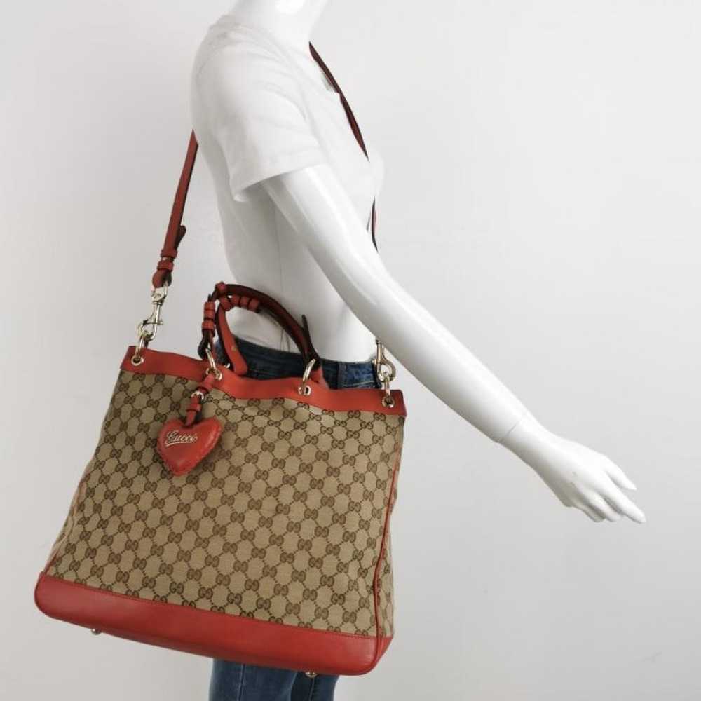 Gucci Pop Bamboo Bowler cloth handbag - image 3