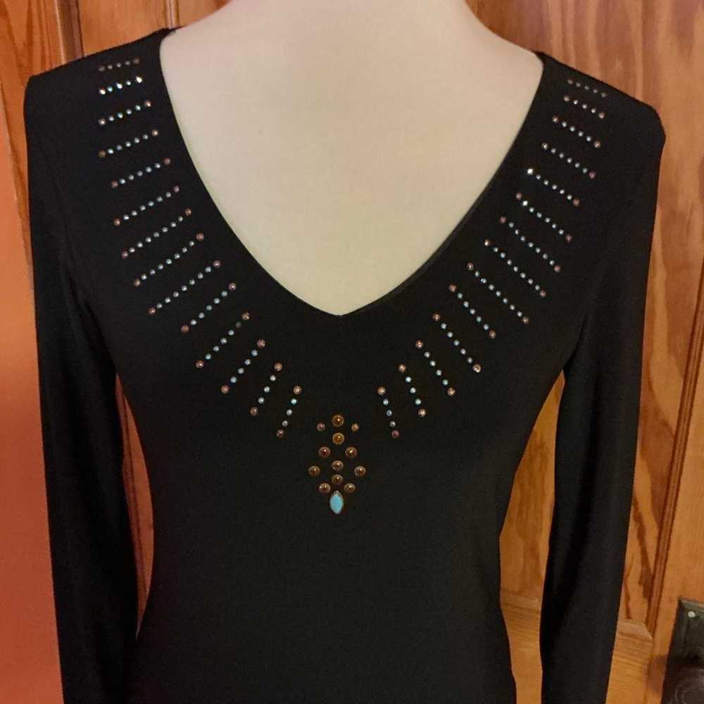 Vintage 90s beaded v neck top - image 7