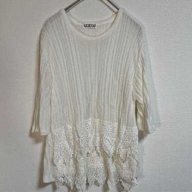 【prime】Prime White Short Sleeve Summer Knit Size M - image 1