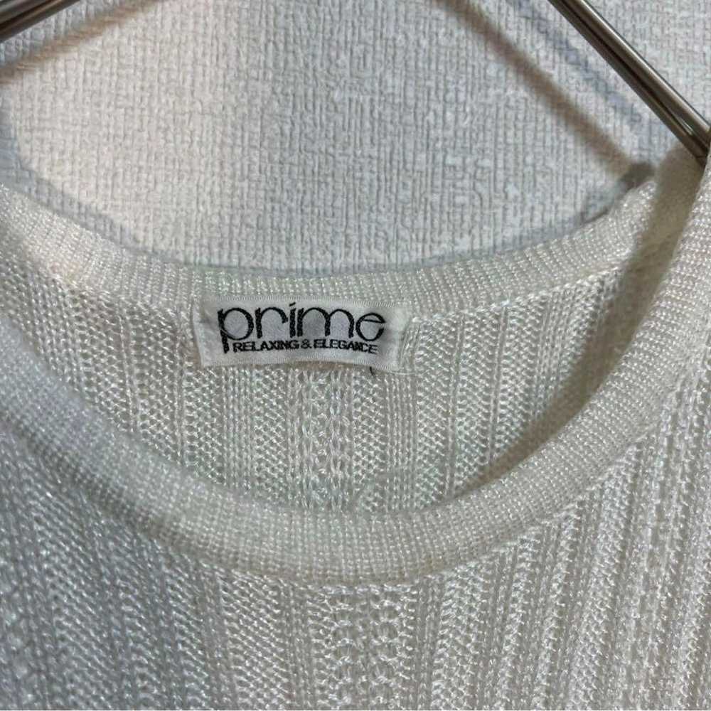 【prime】Prime White Short Sleeve Summer Knit Size M - image 2