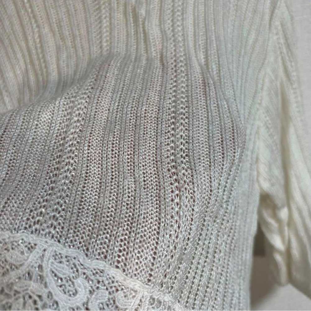 【prime】Prime White Short Sleeve Summer Knit Size M - image 3