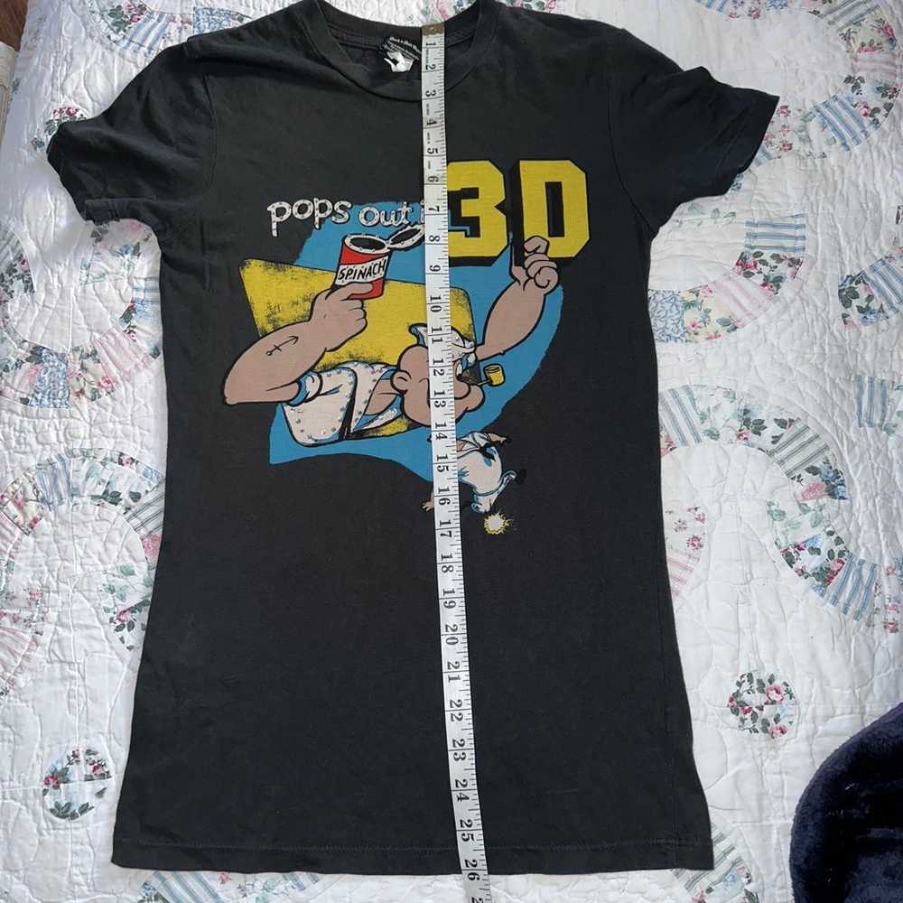 RARE VINTAGE 90's Y2K POPEYE BEDAZZLED TEE BY DRA… - image 10