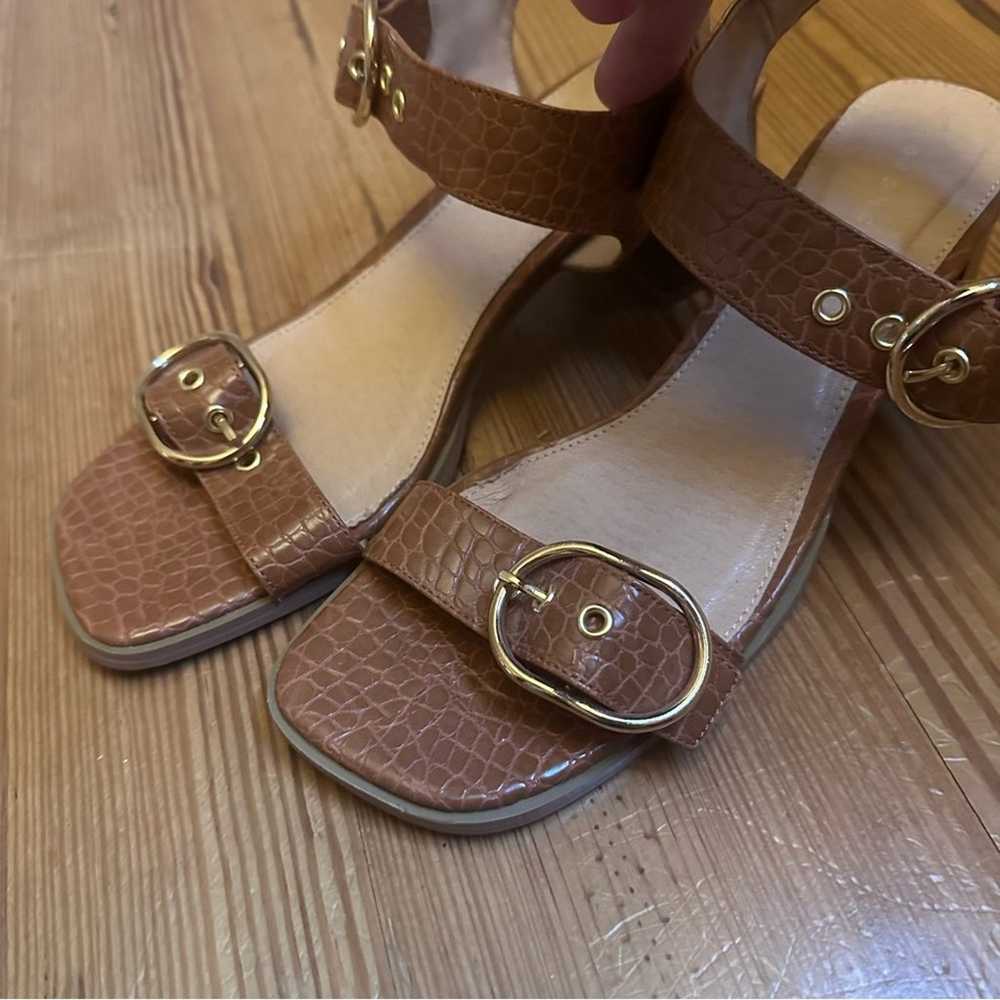 Topshop tan snakeskin heeled sandals SIZE 39 - image 2