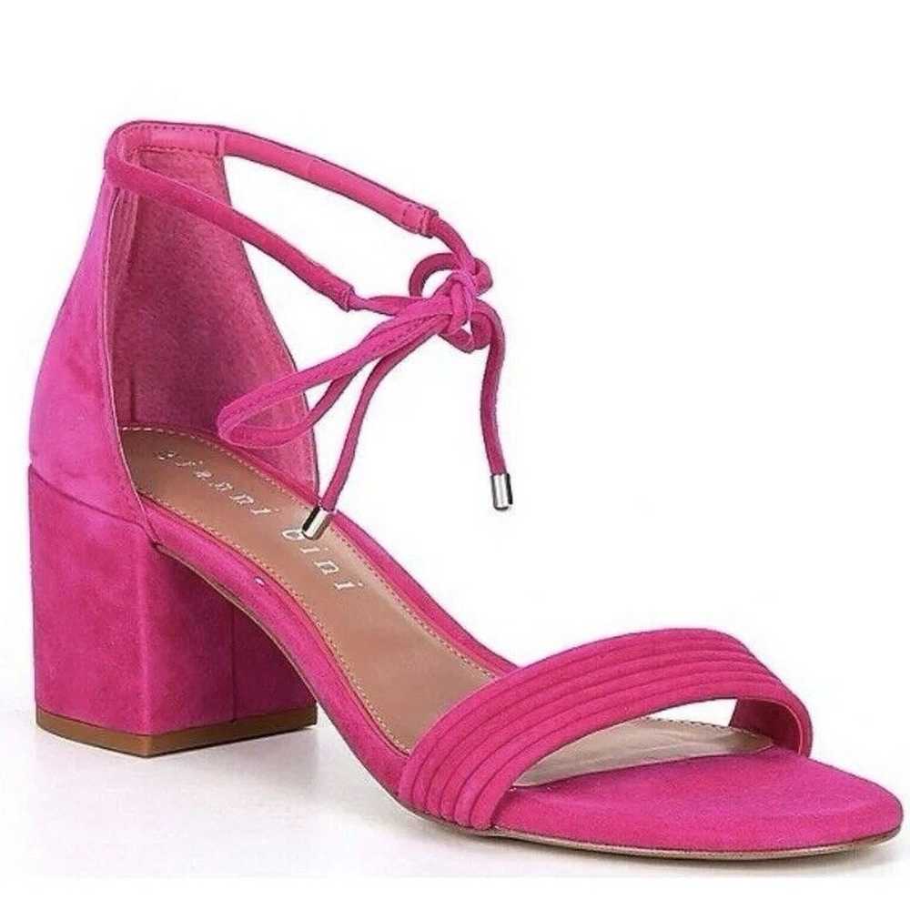 Gianni Bini Rhiaann Ankle Tie Pink Fuchsia Suede … - image 1