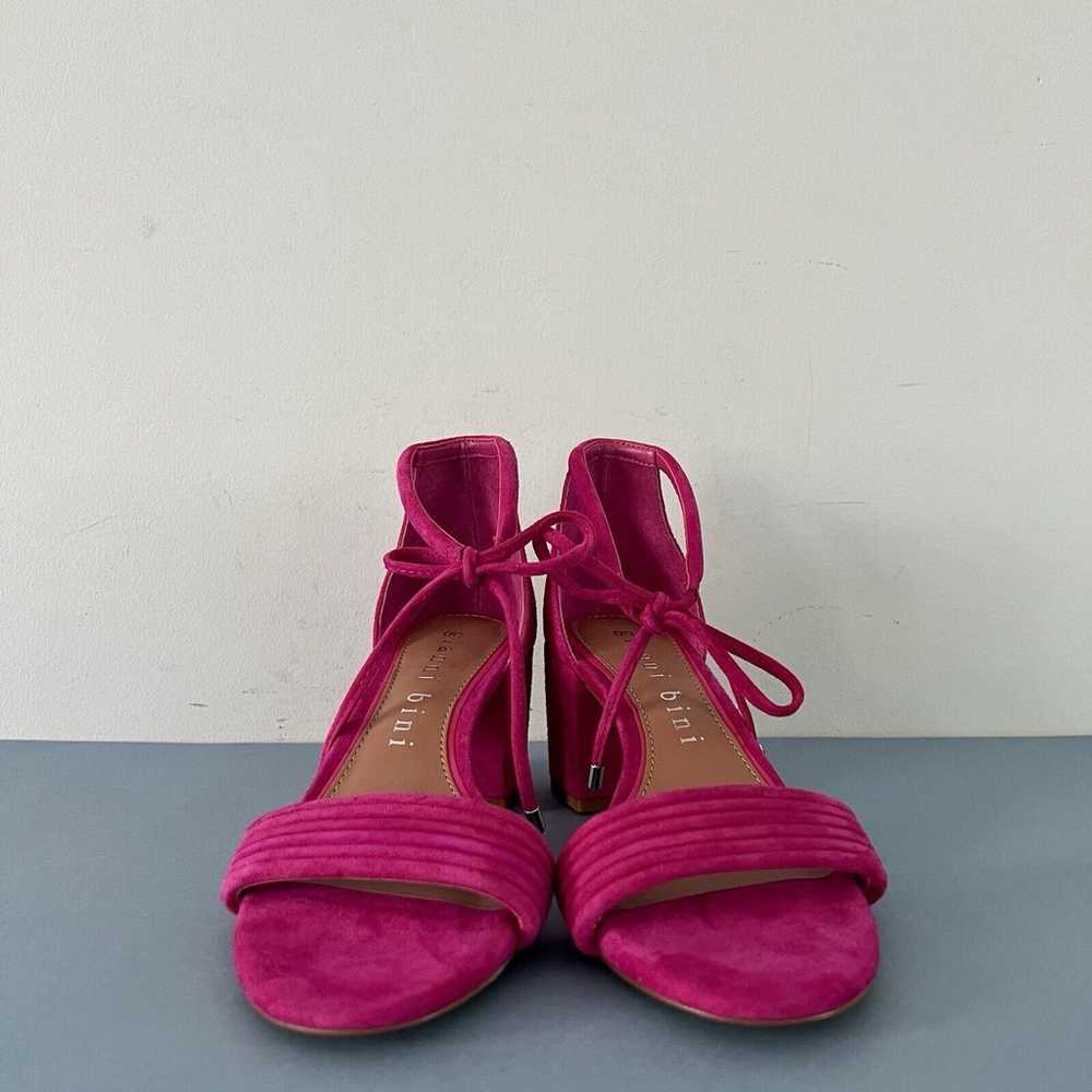 Gianni Bini Rhiaann Ankle Tie Pink Fuchsia Suede … - image 3