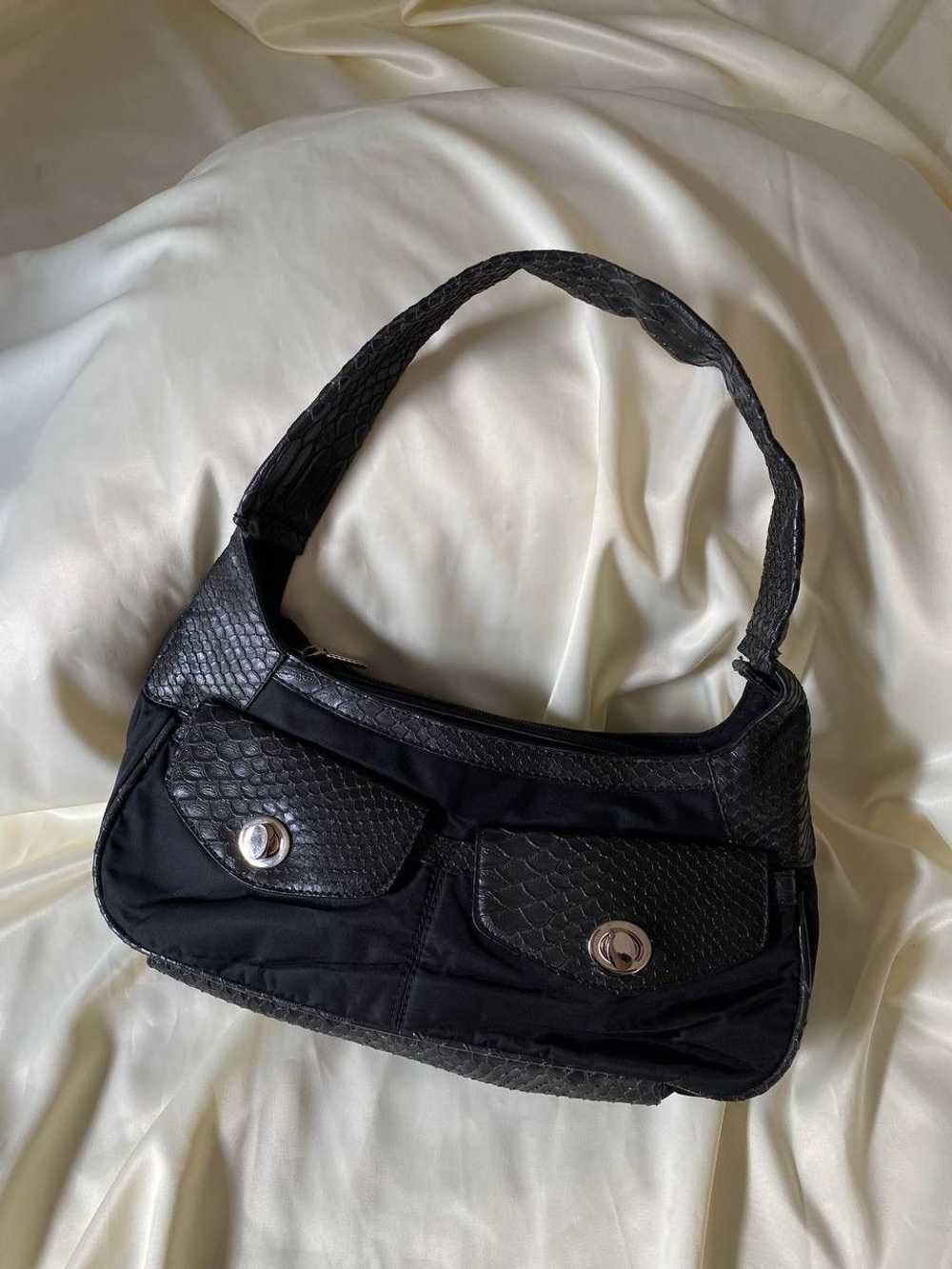 Vintage Vintage leatherette black shoulder bag - image 7