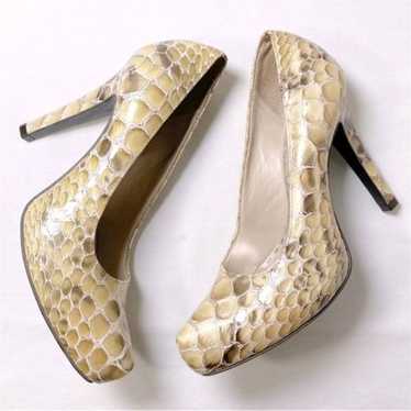 Gianni Bini Patent Leather Faux Snake Print Pumps