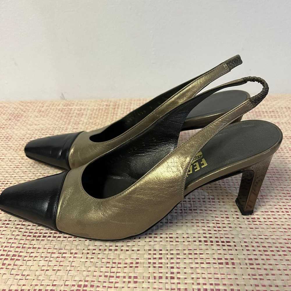 Salvatore Ferragamo  Metallic Slingback Heel Size… - image 2