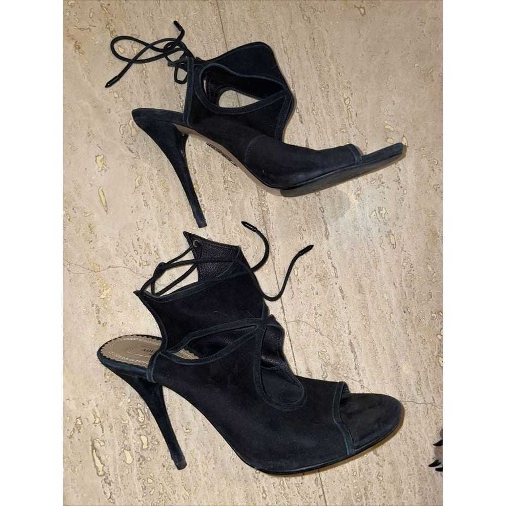 Aquazzura Sexy Thing Sandals Black Cutout Suede S… - image 8