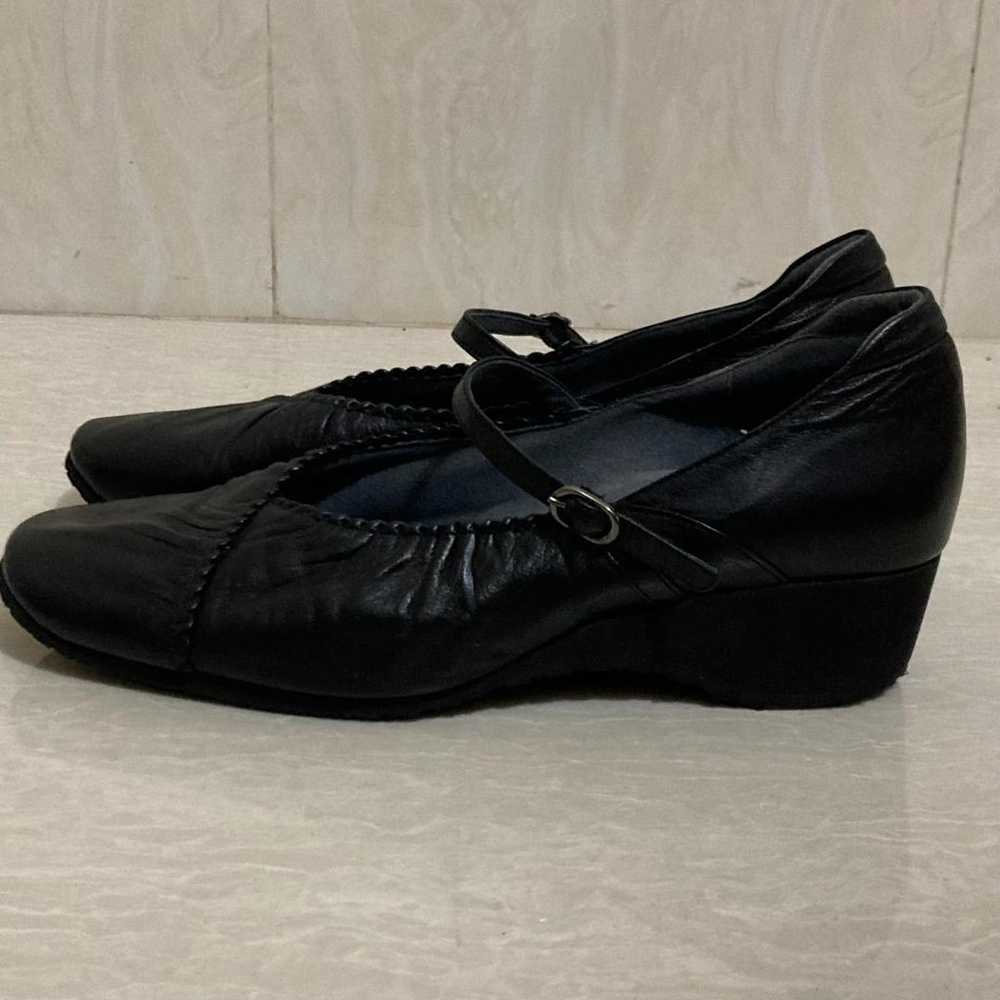 ASICS Walking Pedala Strap Pumps Leather Black 24… - image 3