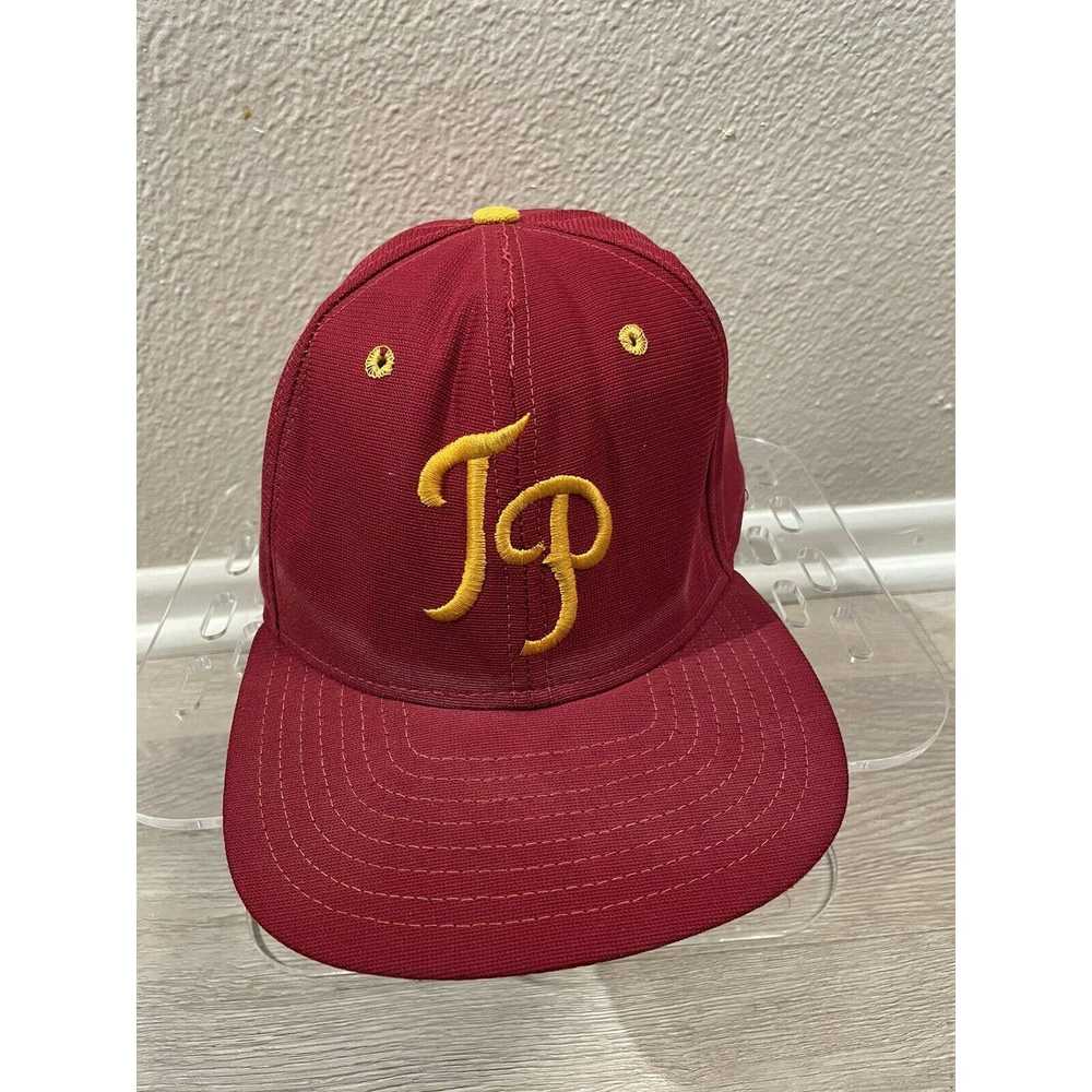 New Era Vtg New Era T P Initial Logo Red Yellow Cap hat Made in USA