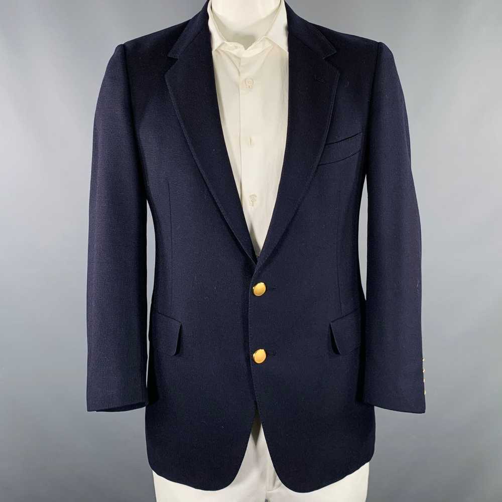 Aquascutum Navy Wool Single Breasted Sport Coat - image 1