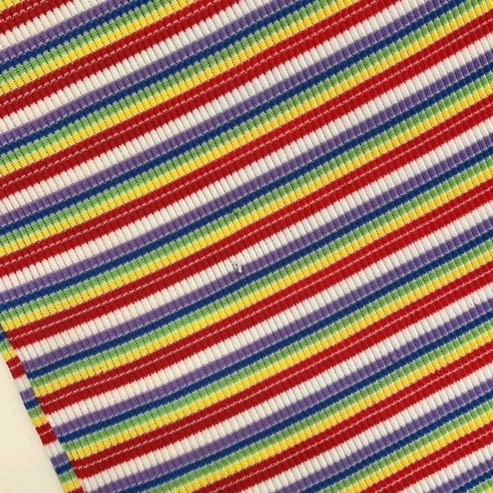 70s Vintage Rainbow Stripe Super Stretch Short Sl… - image 3