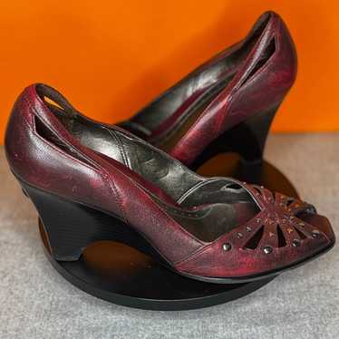 Franco Sarto Red Wine Purple Studded Rivet Heel W… - image 1