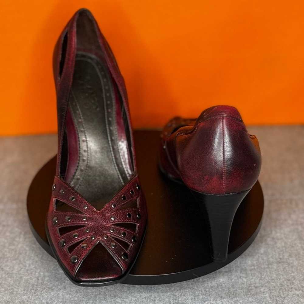 Franco Sarto Red Wine Purple Studded Rivet Heel W… - image 2