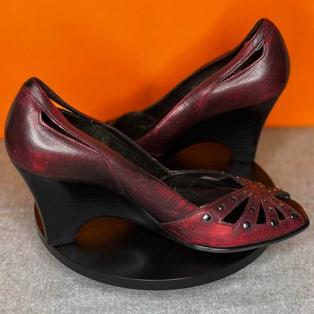 Franco Sarto Red Wine Purple Studded Rivet Heel W… - image 3