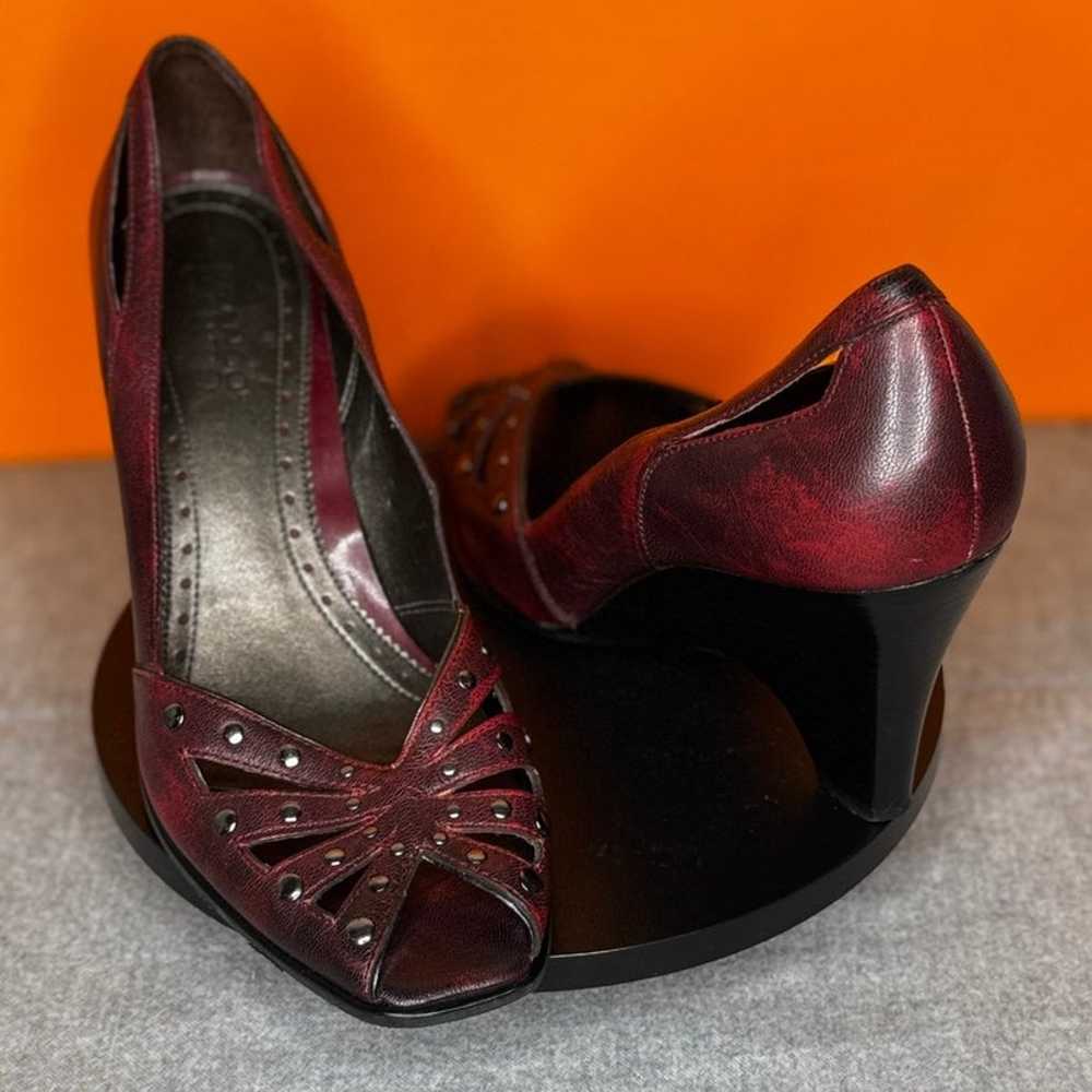 Franco Sarto Red Wine Purple Studded Rivet Heel W… - image 4