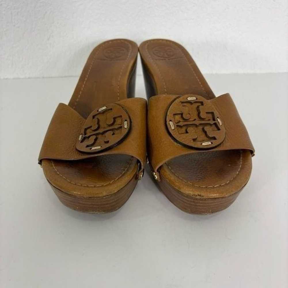 Tory Burch Patti Tan Leather with Wooden Platform… - image 2