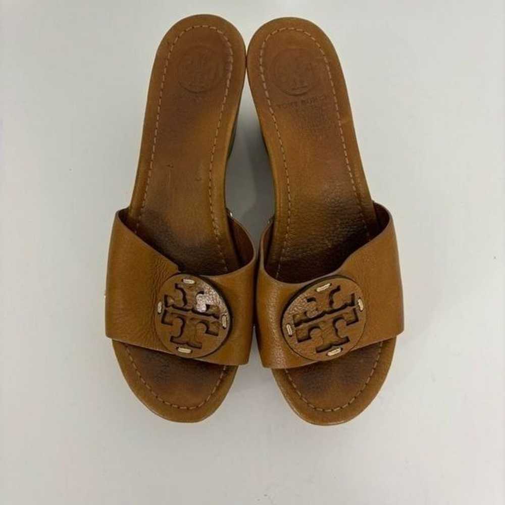 Tory Burch Patti Tan Leather with Wooden Platform… - image 5