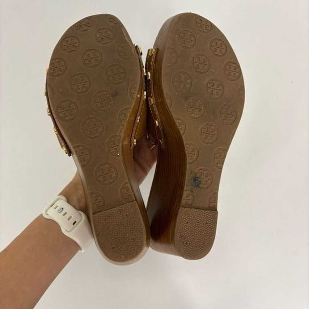 Tory Burch Patti Tan Leather with Wooden Platform… - image 7